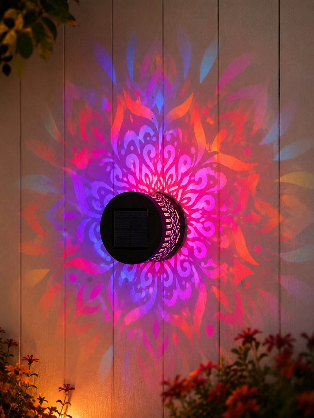 Solar Mandala Fence Lights, Outdoor Wall Decor-YAO