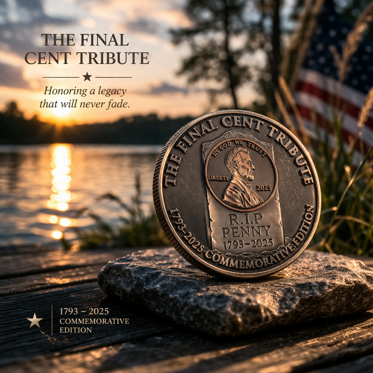 The Last Penny Commemorative Challenge Coin – Final Cent Tribute 1793–2025 Limited Edition-YAO