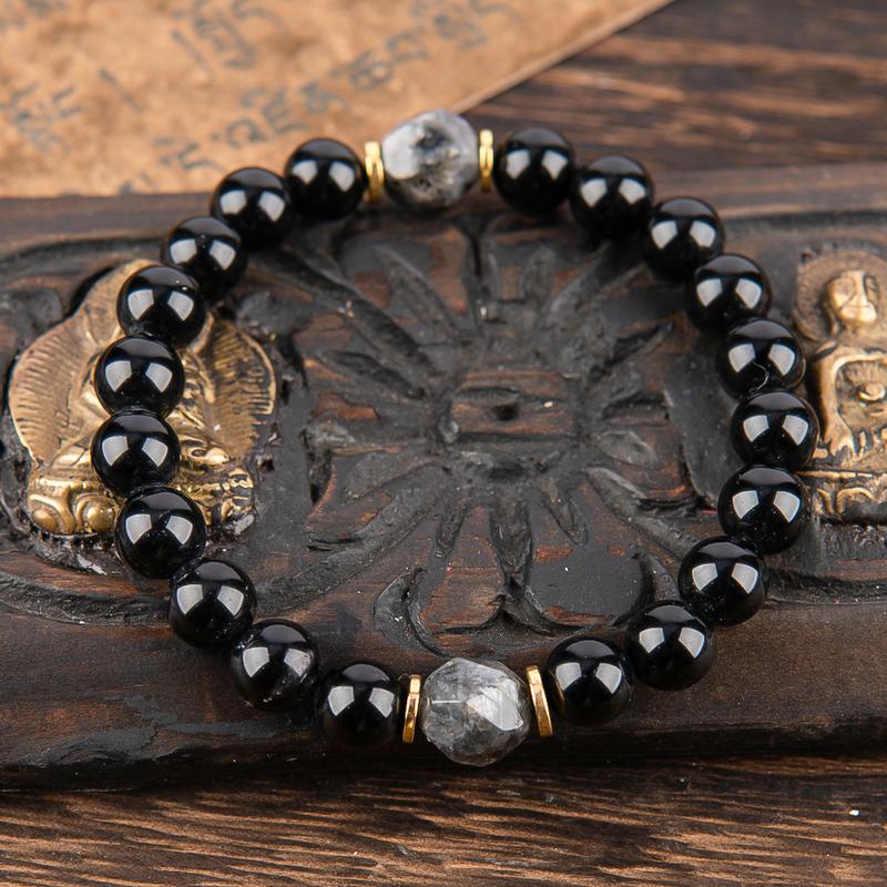 Obsidian & Black Tourmaline Protection Bracelet-RH