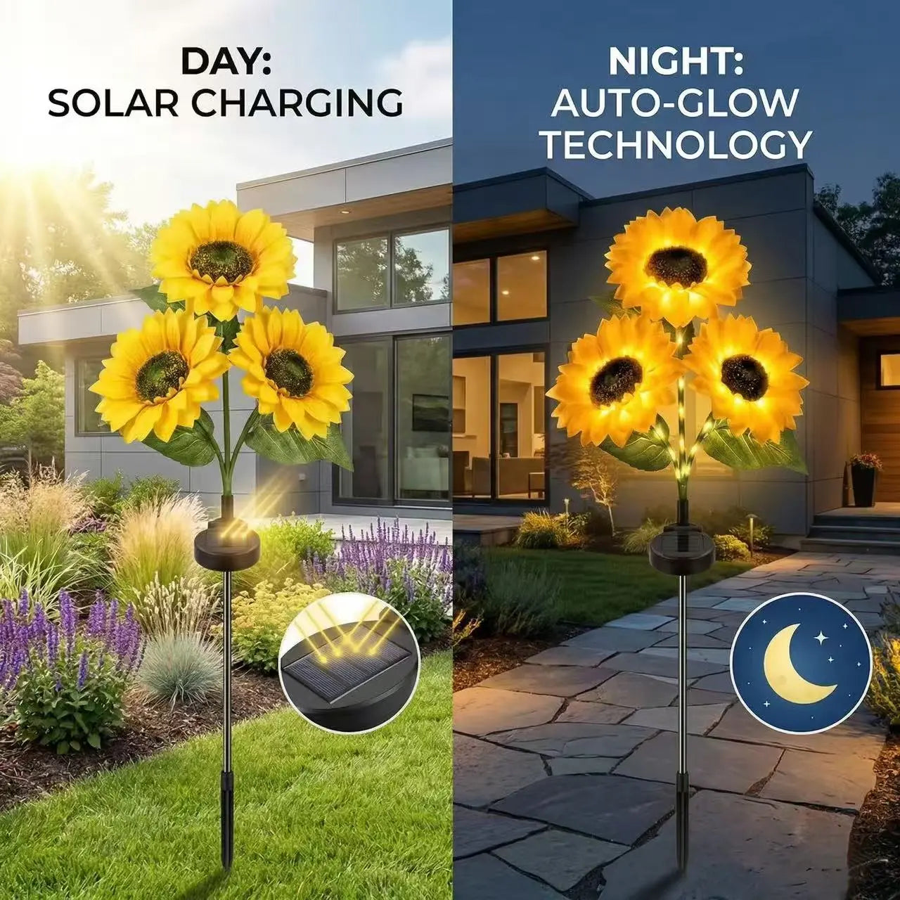 🔥Hot Sale 49% off🌟🌻 2026 UPGRADED Solar Sunflowers – Hyper-Realistic Petals, Stunning Shadow Projections & Dusk-to-Dawn Garden Mag-YAO