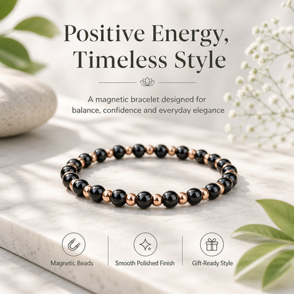 3500 Gauss Magnetic Beads Hematite Wealth Attraction and Energy Protection Bracelet-YAO