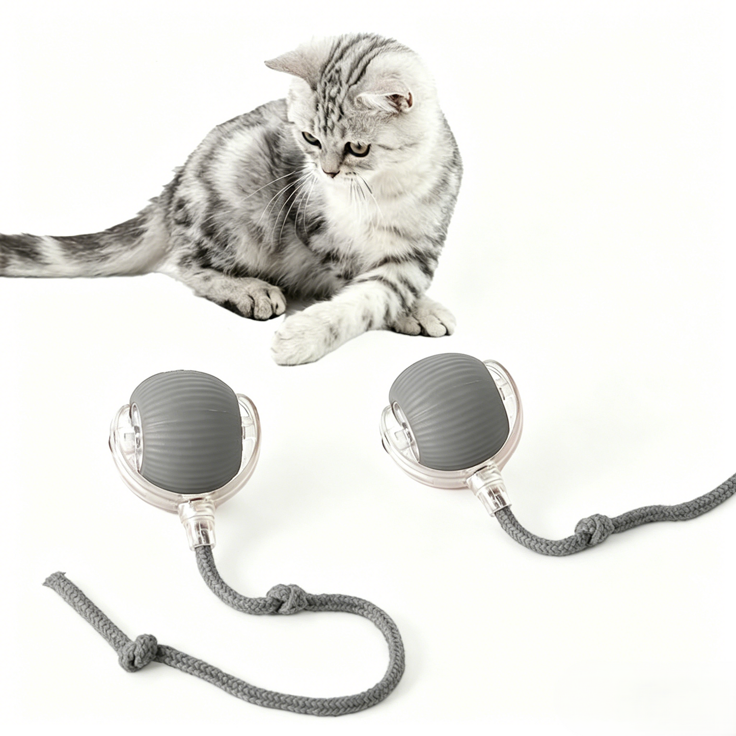 Interactive Pet Teaser Ball – USB Rechargeable Rolling Cat & Dog Toy with Sound & Light for Indoor Play, Anti-Boredom & Exercise-RH