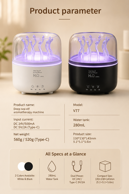 Rotating Seaweed Aroma Diffuser & Cool Mist Humidifier-YAO