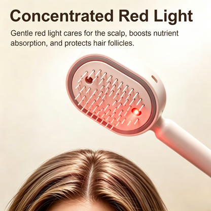 Electric Spray Air Cushion Massage Comb | Self-Cleaning Anti-Tangle | Essential Oil Mist Hair Care Comb | Anti-Static Volumizing Aromatherapy Comb-RH