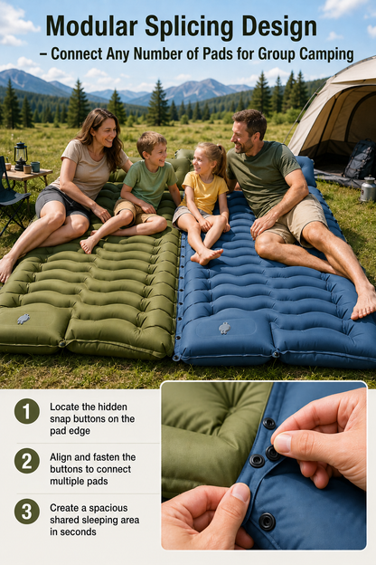 Ultra-Light Inflatable Camping Sleeping Pad with Built-in Foot Pump-YAO