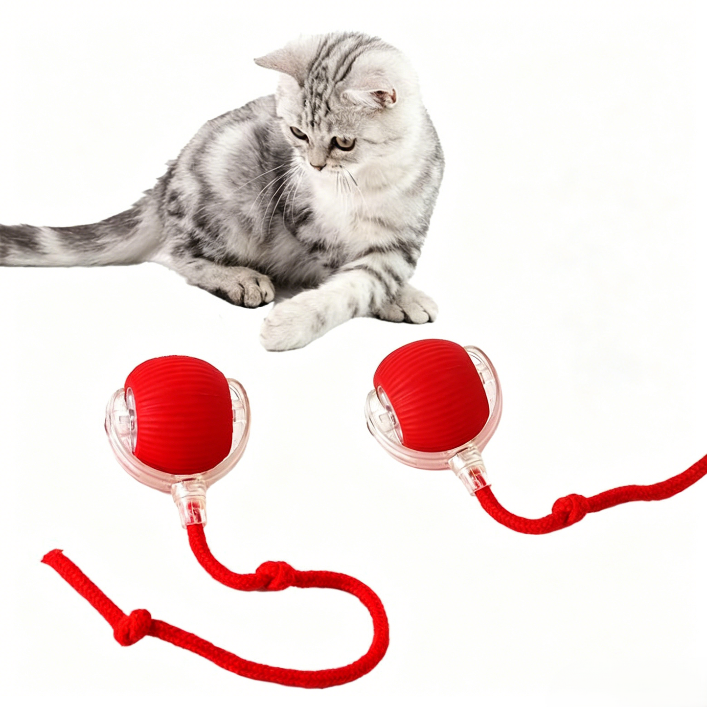 Interactive Pet Teaser Ball – USB Rechargeable Rolling Cat & Dog Toy with Sound & Light for Indoor Play, Anti-Boredom & Exercise-RH