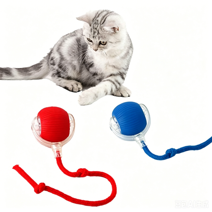 Interactive Pet Teaser Ball – USB Rechargeable Rolling Cat & Dog Toy with Sound & Light for Indoor Play, Anti-Boredom & Exercise-RH