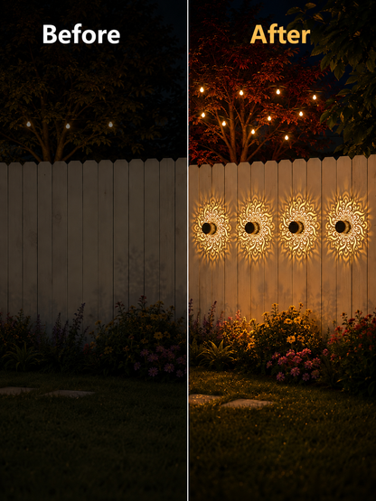 Solar Mandala Fence Lights, Outdoor Wall Decor-YAO