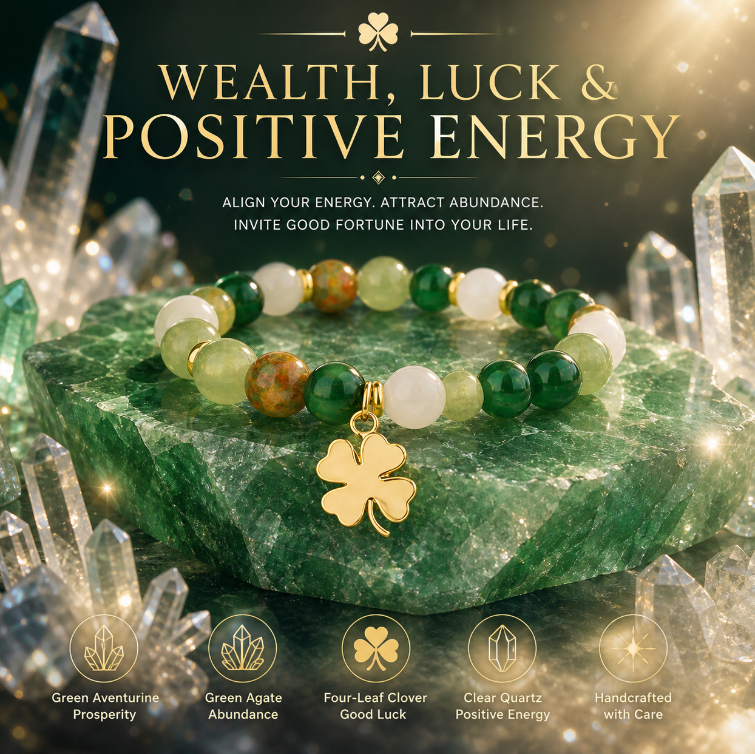 Attract Wealth & Good Luck Fast | Green Aventurine & Agate Bracelet for Abundance, Protection & Prosperity-RH