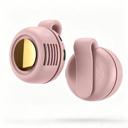 Mini Bladeless Turbo Fan – Portable Rechargeable Hands-Free Waist Fan with 3-Speed Cooling & Quiet Airflow for Summer Travel & Outdoor Activities-RH