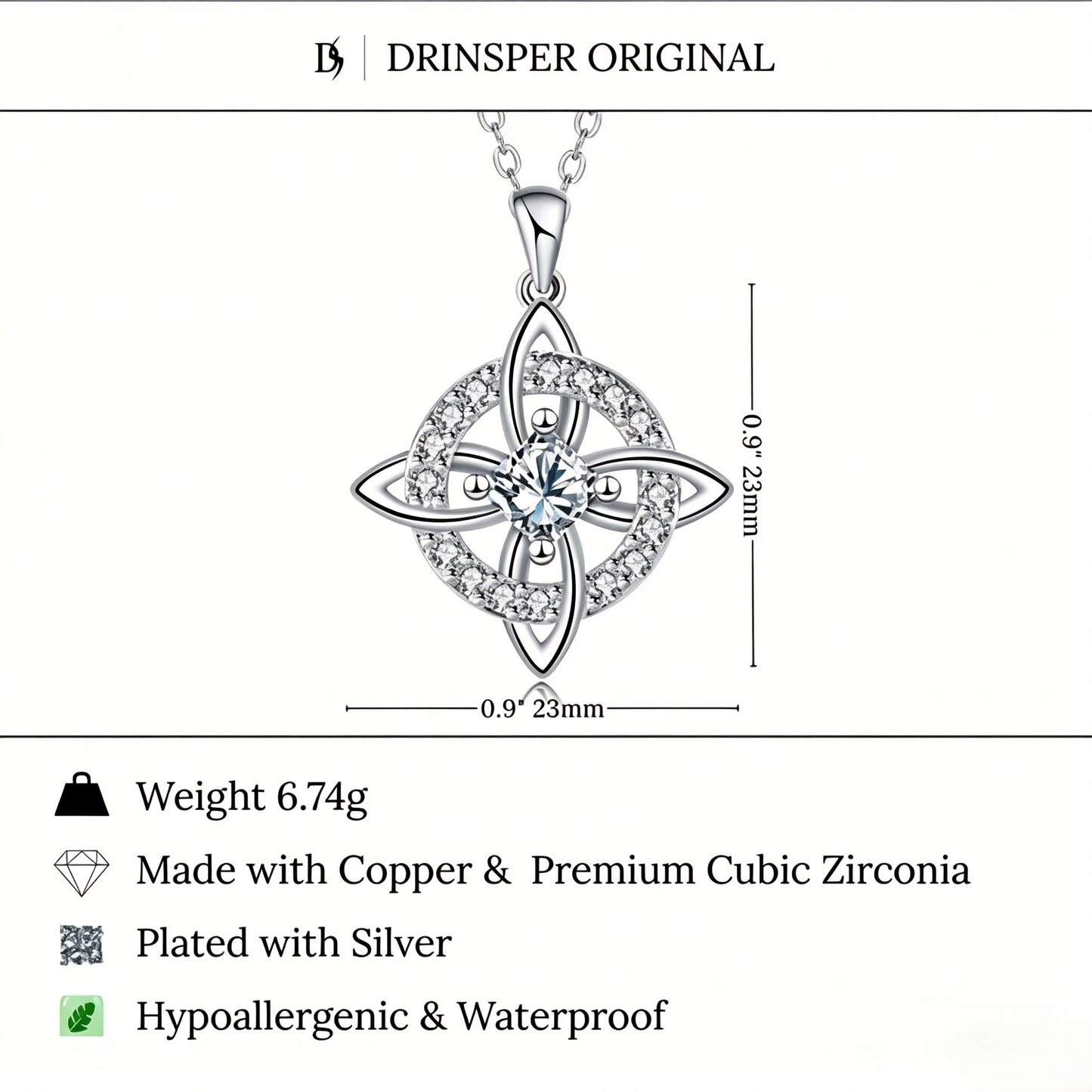 Hecate Birthstone Witch Knot Necklace – Symbolic Protection Pendant for Women-RH