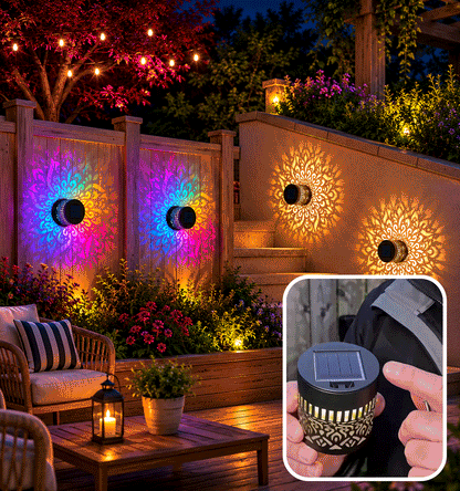 Solar Mandala Fence Lights, Outdoor Wall Decor-YAO
