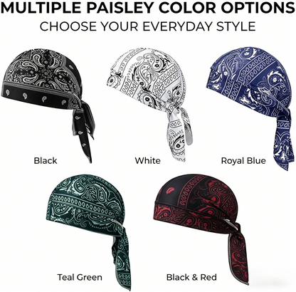 Premium Paisley Cooling Headscarf Cap - Lightweight Pirate Helmet Liner-RH