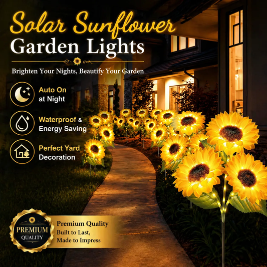 🔥Hot Sale 49% off🌟🌻 2026 UPGRADED Solar Sunflowers – Hyper-Realistic Petals, Stunning Shadow Projections & Dusk-to-Dawn Garden Mag-YAO