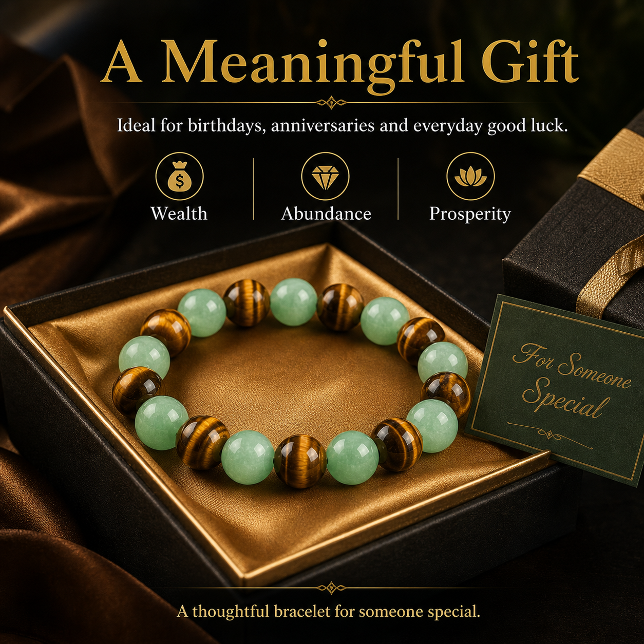 Green Dongling Jade Tiger Eye Stone Fortune-Taking Bracelet ， Protection Bracelet-YAO