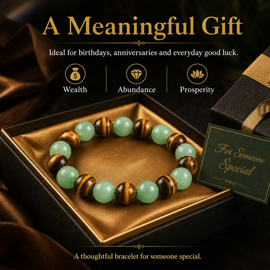 Green Dongling Jade Tiger Eye Stone Fortune-Taking Bracelet ， Protection Bracelet-YAO