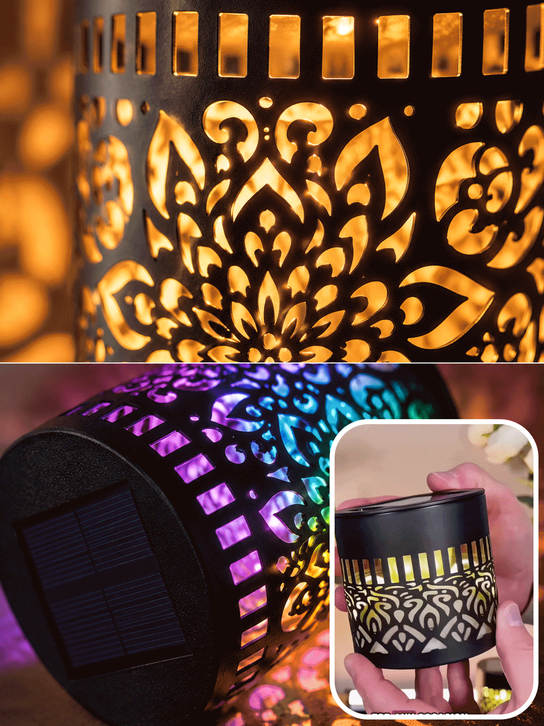 Solar Mandala Fence Lights, Outdoor Wall Decor-YAO