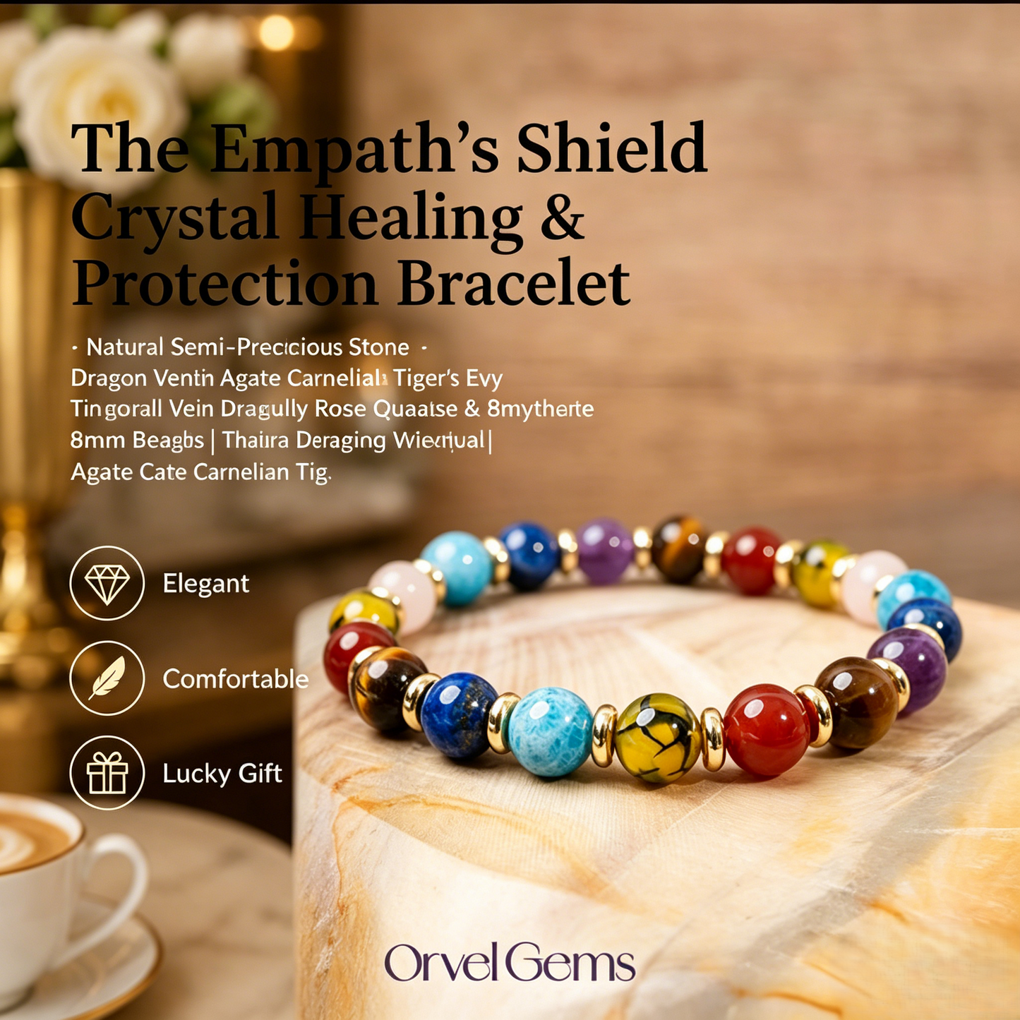 The Empath’s Shield Bracelet – Healing Crystal Protection Bracelet-RH