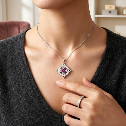Hecate Birthstone Witch Knot Necklace – Symbolic Protection Pendant for Women-RH