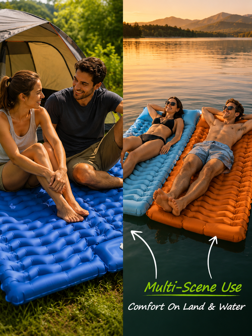 Ultra-Light Inflatable Camping Sleeping Pad with Built-in Foot Pump-YAO