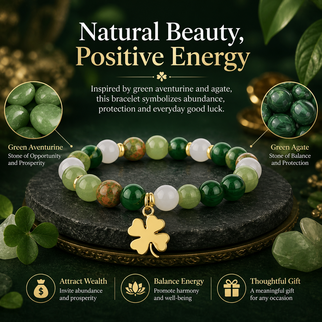 Green Dongling jade and agate beads, wealth and guardian crystal bracelet-YAO