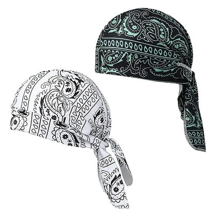 Premium Paisley Cooling Headscarf Cap - Lightweight Pirate Helmet Liner-RH
