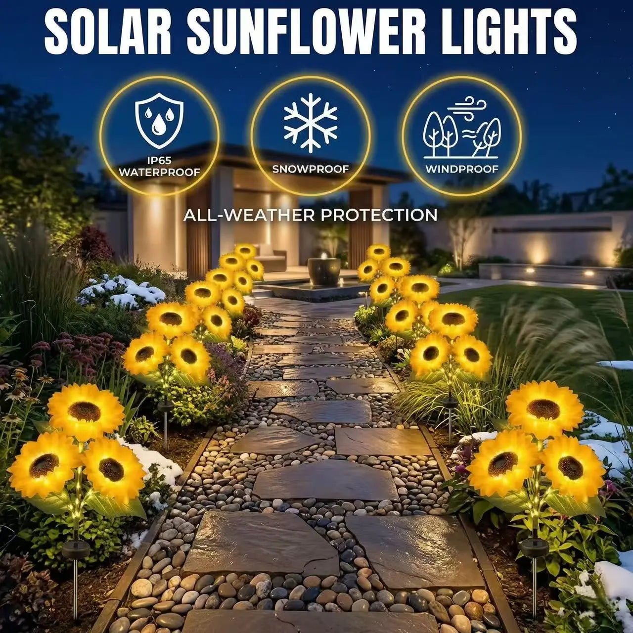 🔥Hot Sale 49% off🌟🌻 2026 UPGRADED Solar Sunflowers – Hyper-Realistic Petals, Stunning Shadow Projections & Dusk-to-Dawn Garden Mag-YAO