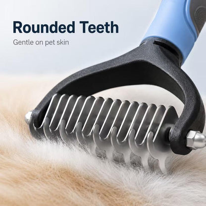 Universal Pet Grooming Comb – Double-Sided Stainless Steel Dematting & Shedding Tool for Dogs & Cats, Tangle-Free Coat Care-RH