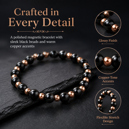 3500 Gauss Magnetic Beads Hematite Wealth Attraction and Energy Protection Bracelet-YAO