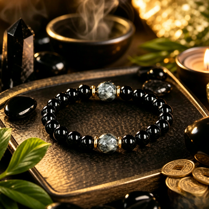 Obsidian & Black Tourmaline Protection Bracelet-RH