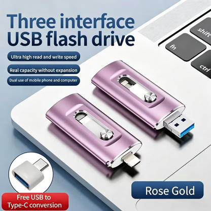 Portable 4-in-1 USB Flash Drive – Fast Photo Backup & Extra Storage for Phone, Tablet & Computer-RH