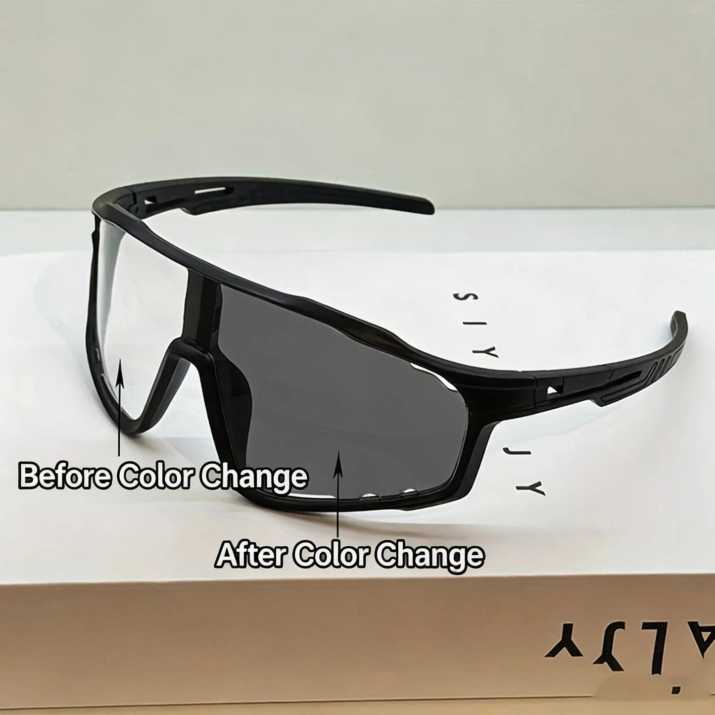 UV Adaptive Photochromic Sunglasses – Windproof Sports Eyewear for Cycling, Hiking, Running & Day-to-Night Protection-RH
