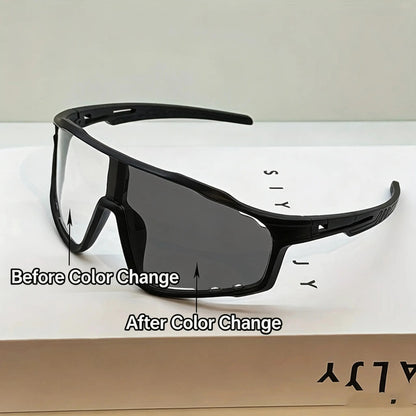 UV Adaptive Photochromic Sunglasses – Windproof Sports Eyewear for Cycling, Hiking, Running & Day-to-Night Protection-RH
