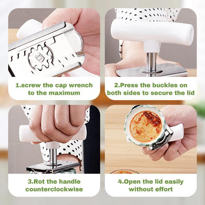 2-Pack Stainless Steel Jar Opener – Effortless Lid Remover for Seniors & Weak Hands | Non-Slip Grip Kitchen Gadget-RH