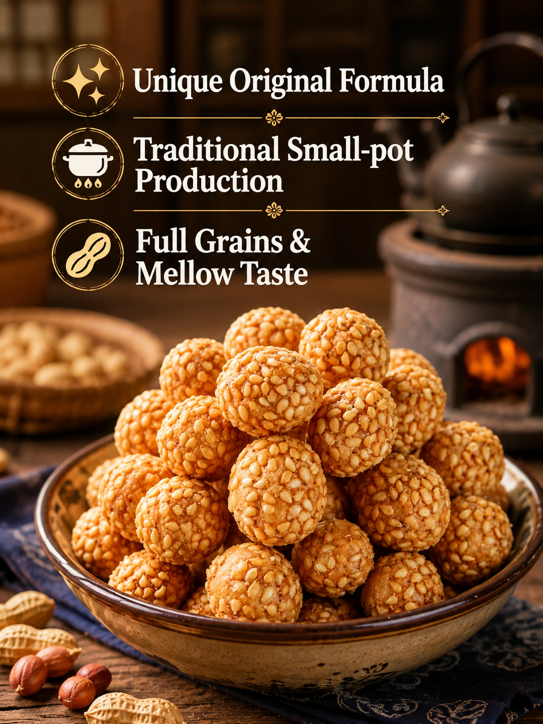 Sesame Coated Yam Peanuts. Original Flavor-YAO