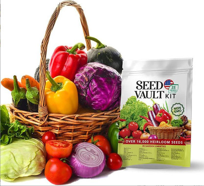 35-Variety Vegetable Seed Vault Kit – Heirloom Seeds for Home Gardening-YAO
