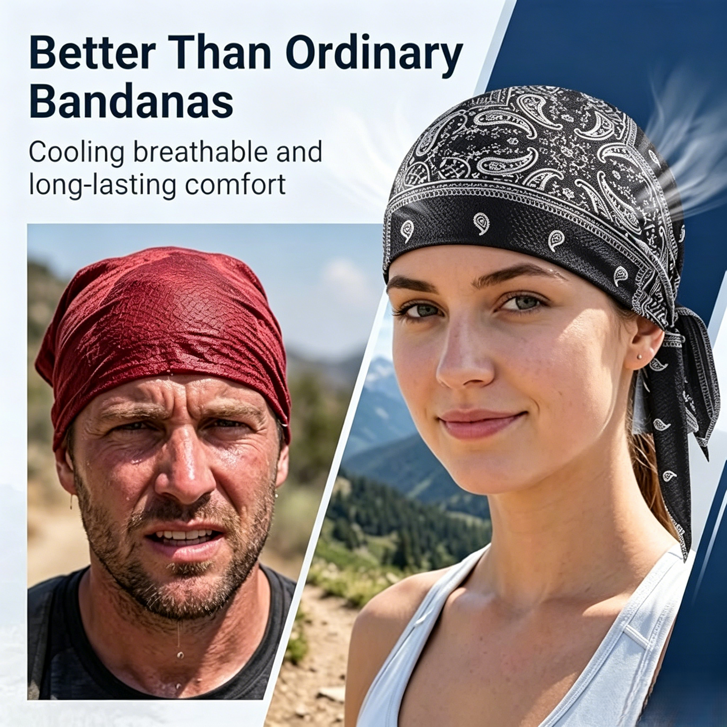 Premium Paisley Cooling Headscarf Cap - Lightweight Pirate Helmet Liner-RH
