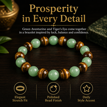 Green Dongling Jade Tiger Eye Stone Fortune-Taking Bracelet ， Protection Bracelet-YAO