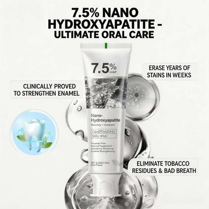 7.5% Nano-Hydroxyapatite Toothpaste-Fluoride-Free | Enamel Repair & Gentle Whitening for Sensitive Teeth-RH