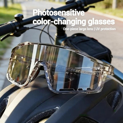 UV Adaptive Photochromic Sunglasses – Windproof Sports Eyewear for Cycling, Hiking, Running & Day-to-Night Protection-RH