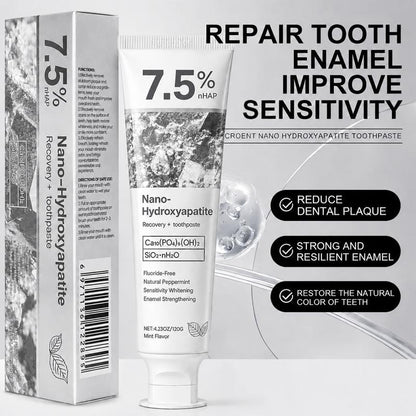 7.5% Nano-Hydroxyapatite Toothpaste-Fluoride-Free | Enamel Repair & Gentle Whitening for Sensitive Teeth-RH