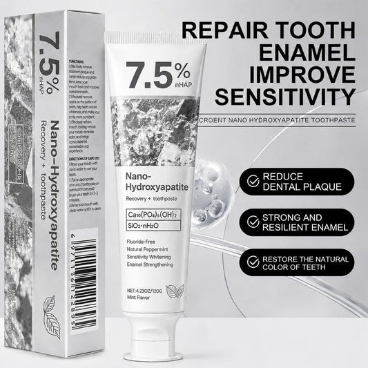 7.5% Nano-Hydroxyapatite Toothpaste-Fluoride-Free | Enamel Repair & Gentle Whitening for Sensitive Teeth-RH
