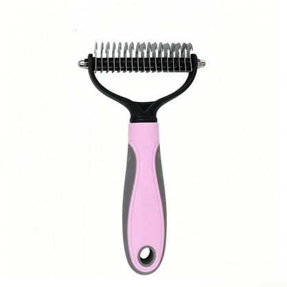 Universal Pet Grooming Comb – Double-Sided Stainless Steel Dematting & Shedding Tool for Dogs & Cats, Tangle-Free Coat Care-RH