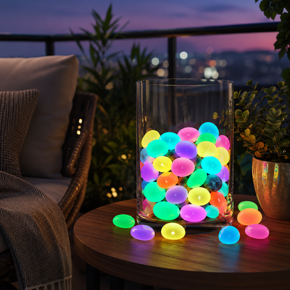 Luminous pebbles, with a diameter of 1 cm, suitable for garden paths, fish tanks, courtyards, lawns, and starry sky lighting.-YAO
