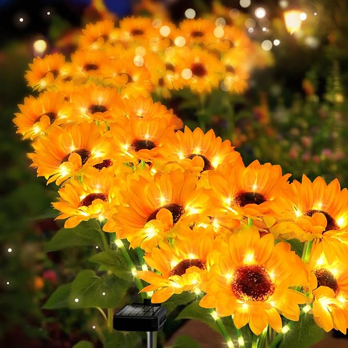 🔥Hot Sale 49% off🌟🌻 2026 UPGRADED Solar Sunflowers – Hyper-Realistic Petals, Stunning Shadow Projections & Dusk-to-Dawn Garden Mag-YAO