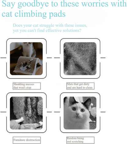 Wall Mounted Cat Scratching（With cat toys included）Pad with Back Adhesive Self Adhesive Cat Scratcher Board for Wall Door Sofa Floor Extra Large Durable Cat Scratcher Mat Indoor Cats for Cat Lovers-YAO