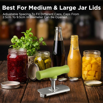 2-Pack Stainless Steel Jar Opener – Effortless Lid Remover for Seniors & Weak Hands | Non-Slip Grip Kitchen Gadget-RH