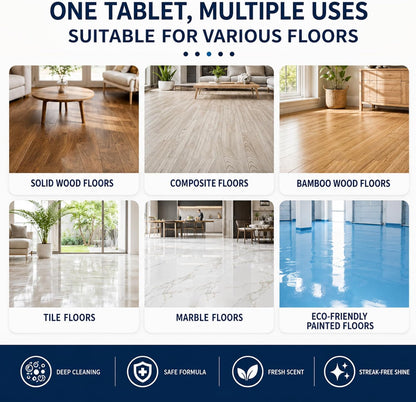100-Pack Quick-Dissolve Floor Cleaning Sheets – Fresh Scent, No Sticky Residue, Multi-Surface Home Cleaner-RH