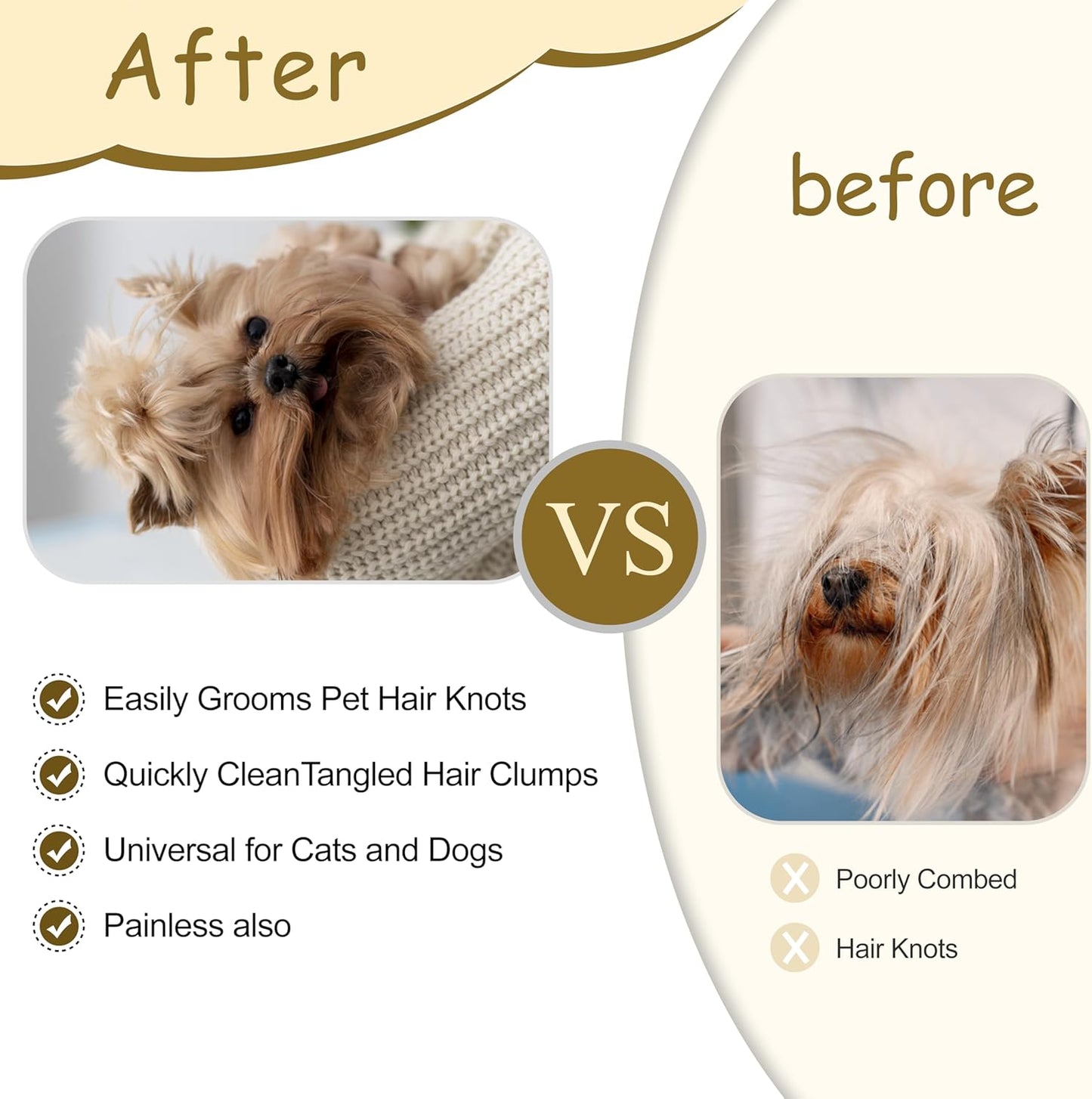 Universal Pet Grooming Comb – Double-Sided Stainless Steel Dematting & Shedding Tool for Dogs & Cats, Tangle-Free Coat Care-RH