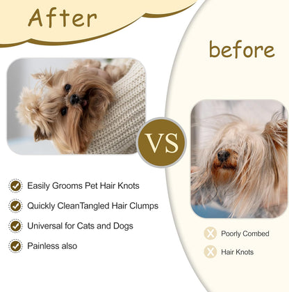 Universal Pet Grooming Comb – Double-Sided Stainless Steel Dematting & Shedding Tool for Dogs & Cats, Tangle-Free Coat Care-RH